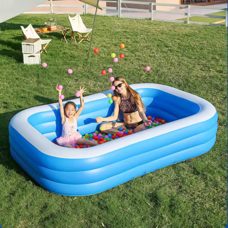 PVC Inflatable Swimming Pool Cartoon Animal Pattern Printed Swimming Pools Mini 51.2 Inch Summer Water Fun Baby Bath